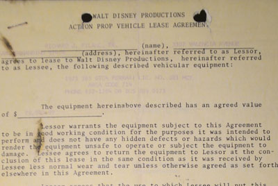 Lease agreement between Disney and Richard J. Filanc Jr., owner of s/n 15661
