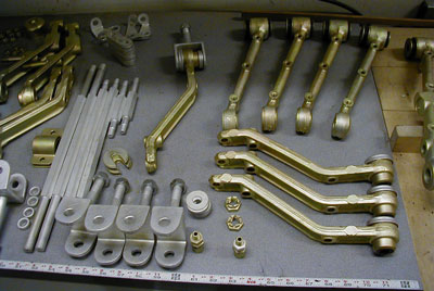 A-arms and other suspension parts freshly plated (15505).